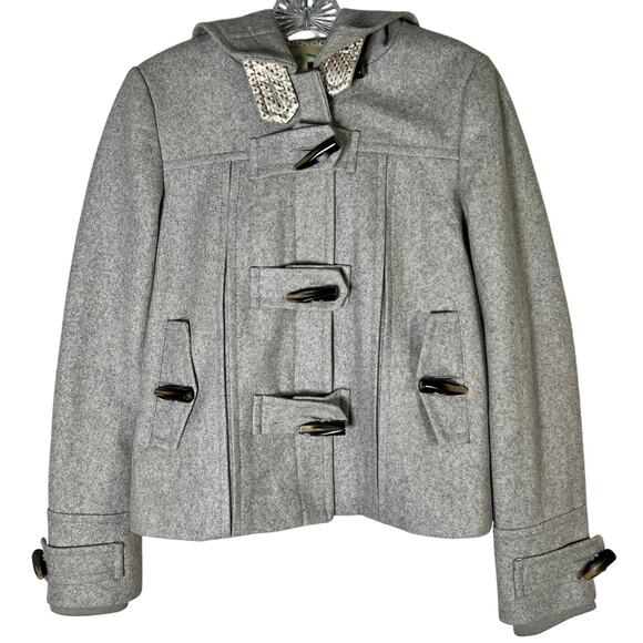 Elevenses First Frost Long Sleeve Toggle Hooded Jacket Coat Women's Size 0 Gray - Picture 1 of 7